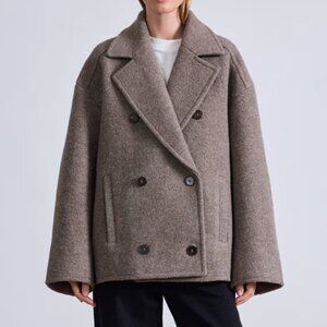 Apiece Apart Downtown Cropped Peacoat in Walnut